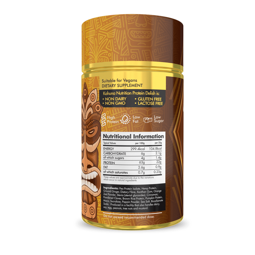 Best Tasting Protein powder Protein Delish, Gingerbread flavour, Back side, 220g