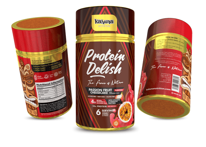 Best Tasting Protein powder, Protein Delish, Passion Fruit Cheesecake Flavour, Group Image, 220g